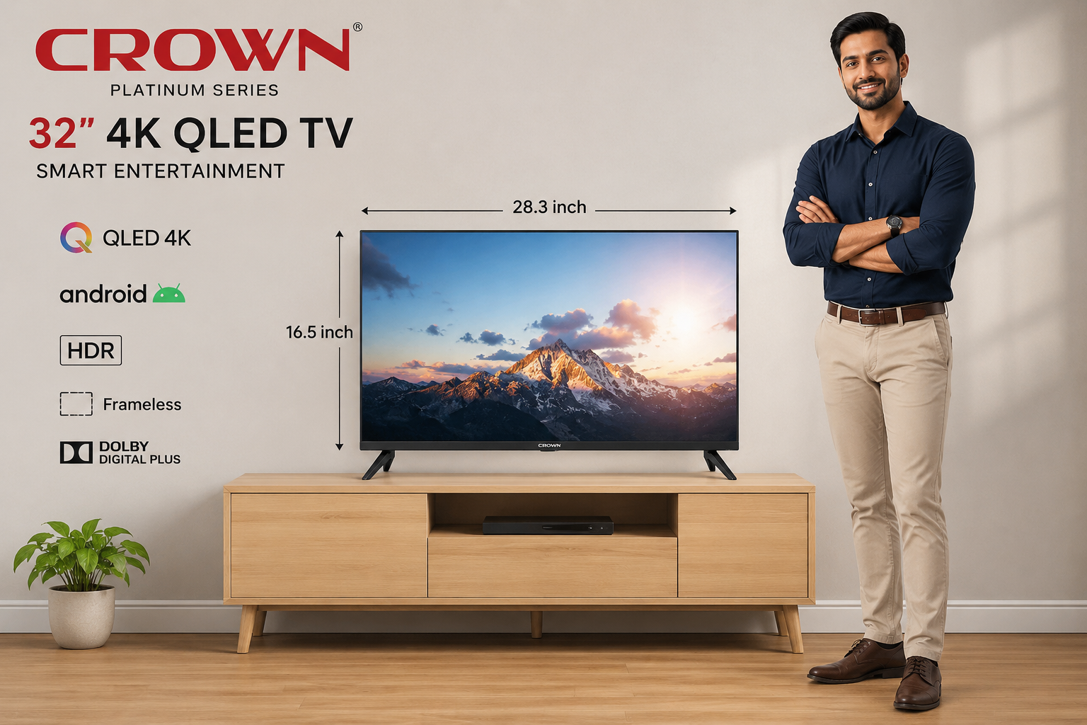 CROWN 32" 4K Smart TV