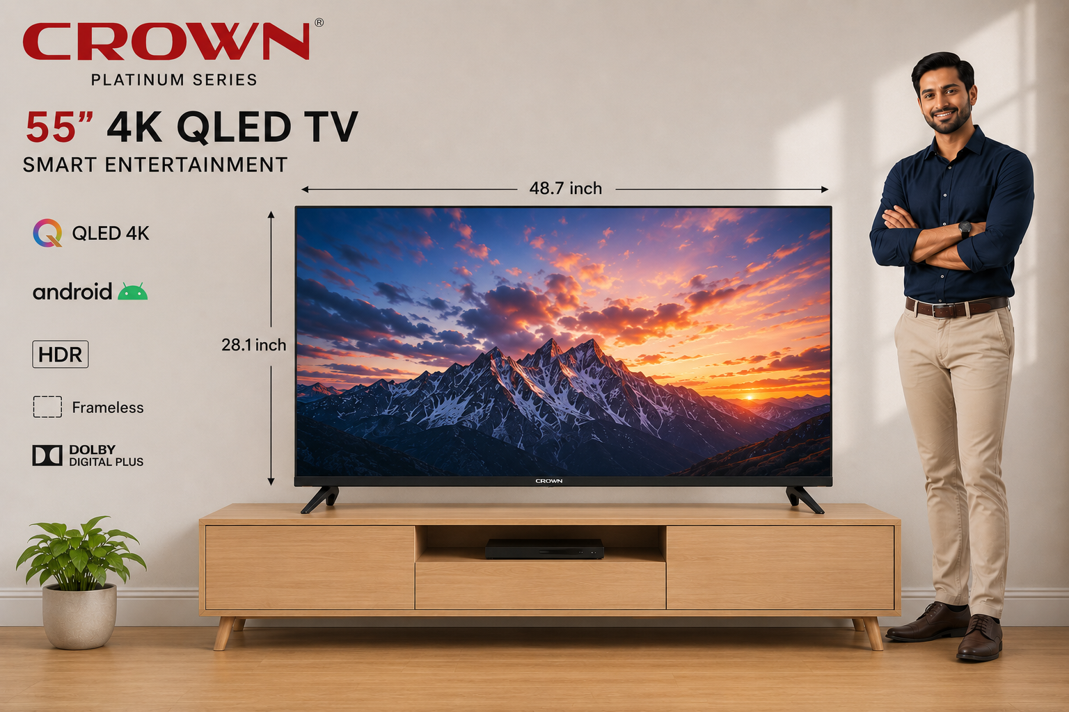 CROWN 55" 4K Smart TV