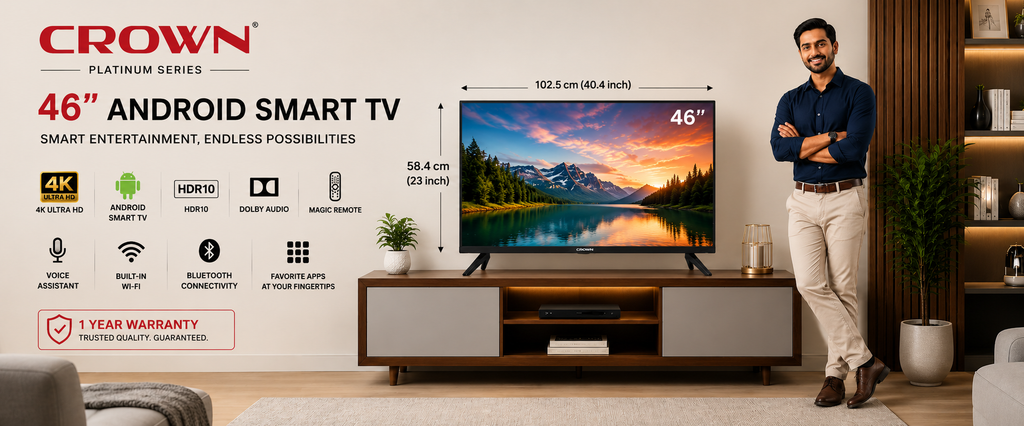 CROWN 46" INCH 4K Smart TV